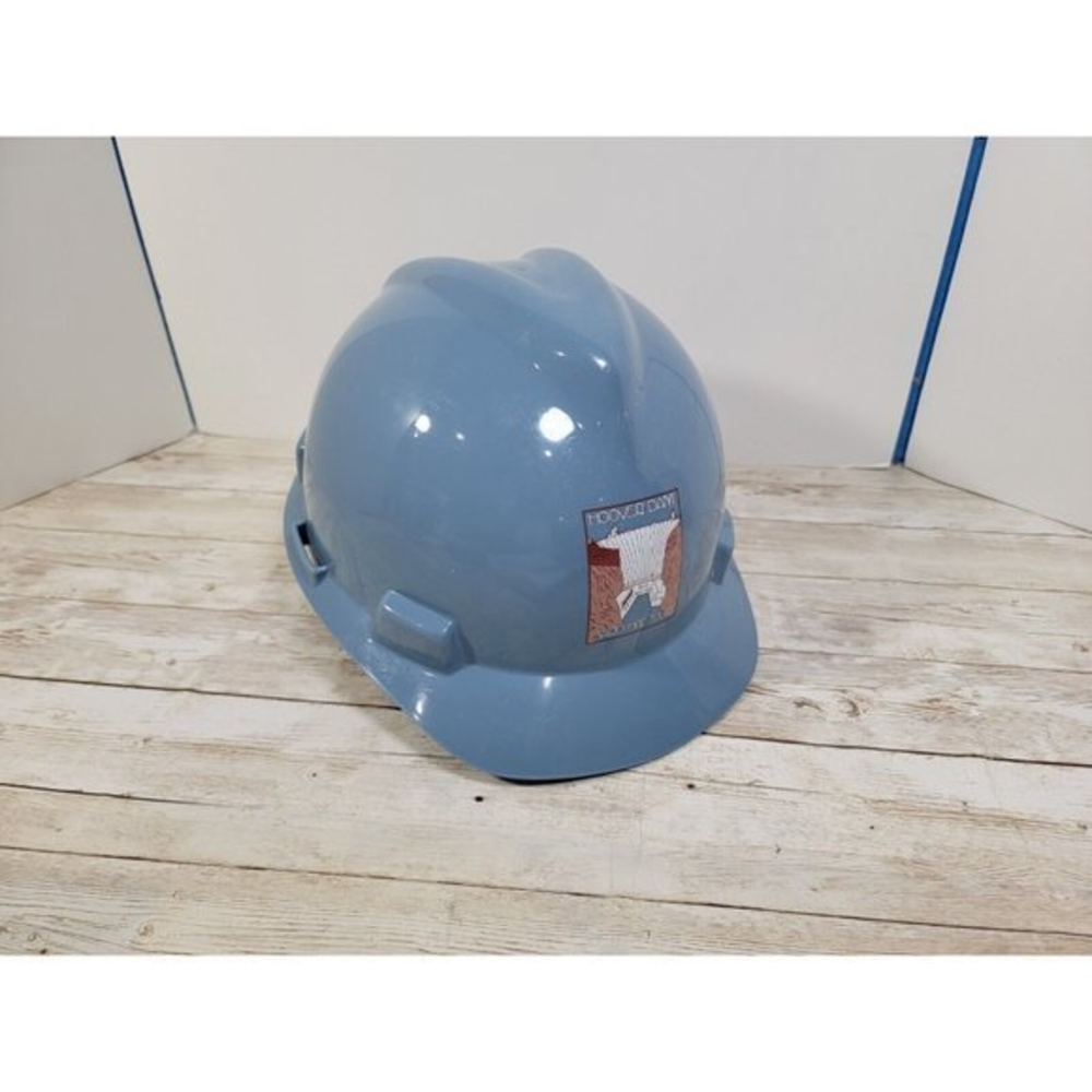 Vintage Hard Hat Hoover Dam Hard Hat Tour Size Medium V-gard Blue